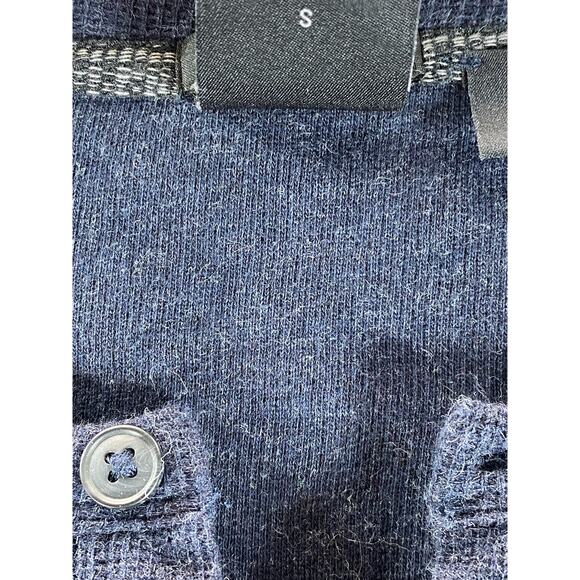 BOSS HUGO BOSS Men's Navy Cotton Slim-Fit Thermal Henley Long Sleeve Shirt SZ S - Picture 11 of 13